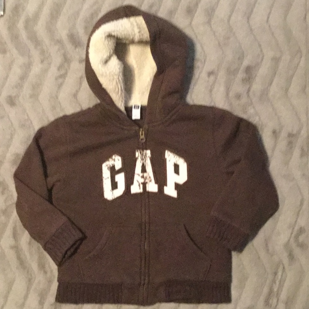 BabyGap 5T Sherpa Lined Zip Logo Hoodie